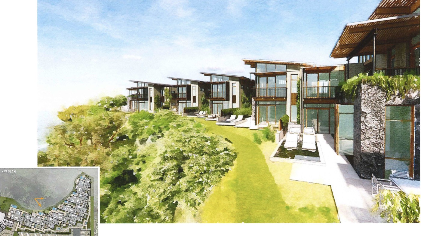 Rendering of the homes along the top of the bluff