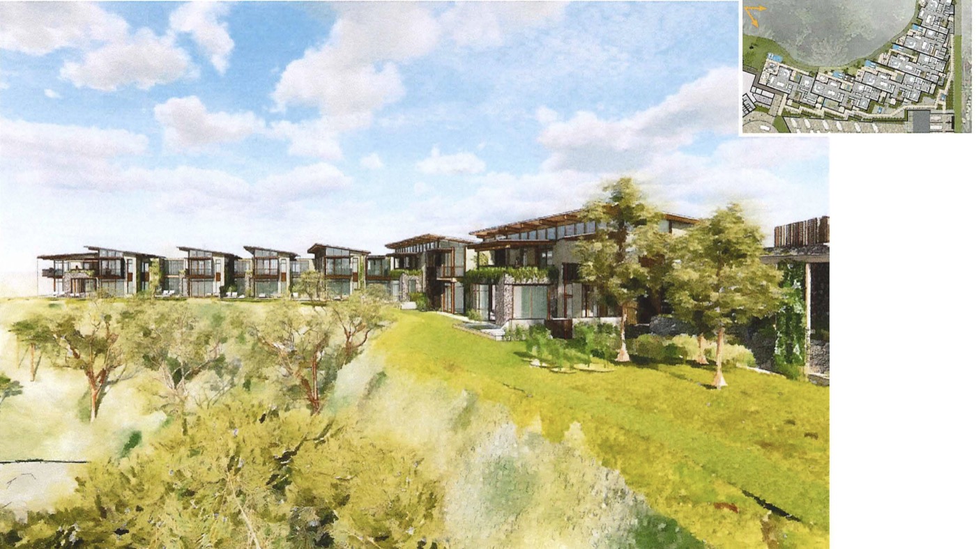 Rendering of the row of homes on the bluff top